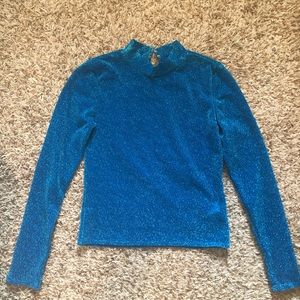 Topshop Sparkly Blue Top